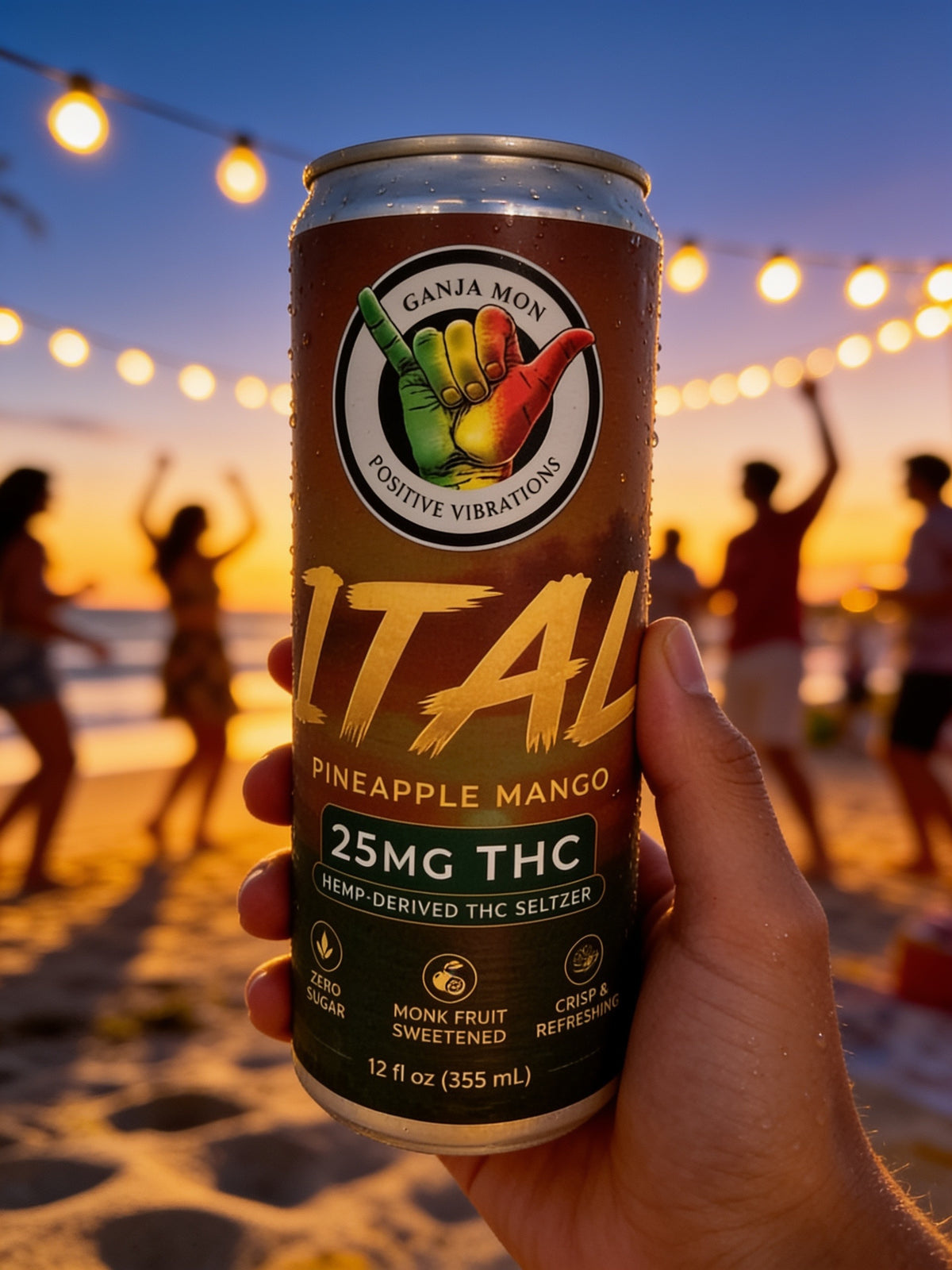 Ganja Mon ITAL Pineapple Mango THC Seltzer 4-Pack