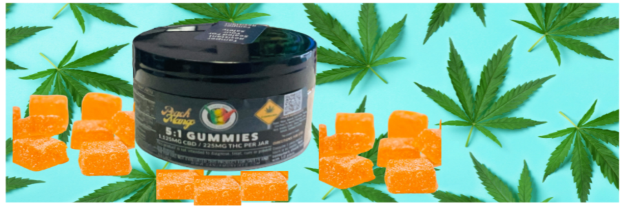 ONE LOVE GUMMY – PEACH MANGO – 10:1 – 15 COUNT – 15MG D9 THC