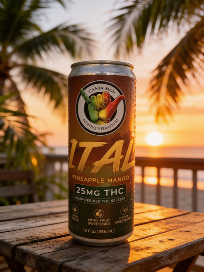 Ganja Mon ITAL Pineapple Mango THC Seltzer 4-Pack