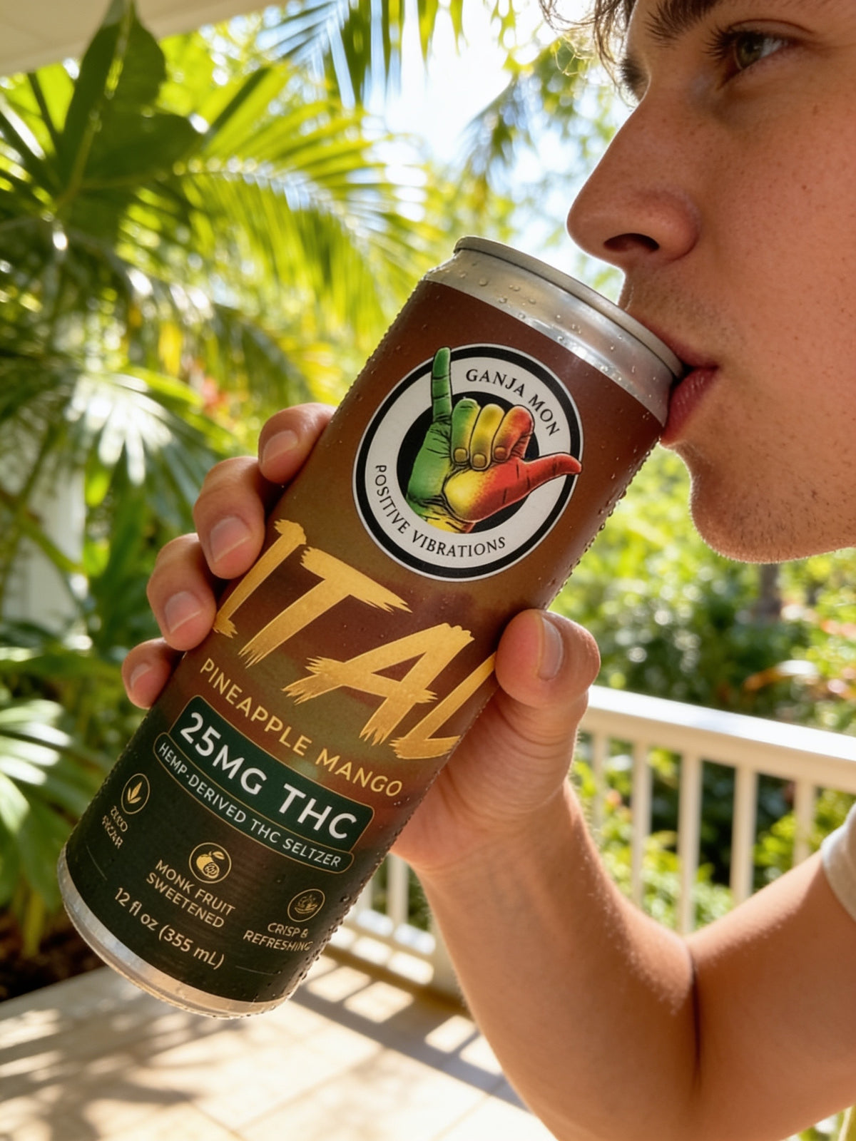 Ganja Mon ITAL Pineapple Mango THC Seltzer 4-Pack