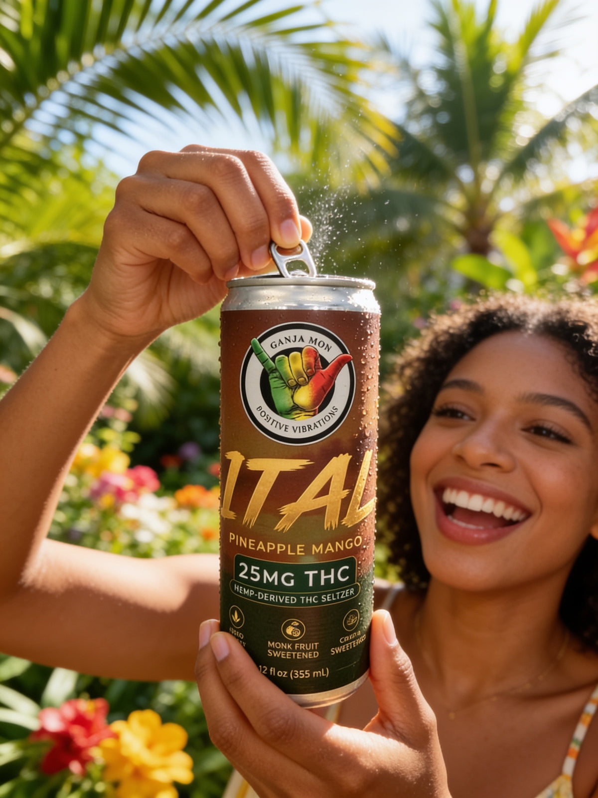 Ganja Mon ITAL Pineapple Mango THC Seltzer 4-Pack