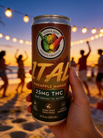 Ganja Mon ITAL Pineapple Mango THC Seltzer 4-Pack
