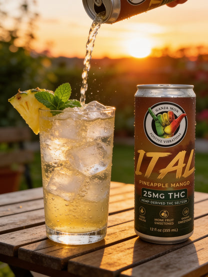 Ganja Mon ITAL Pineapple Mango THC Seltzer 4-Pack