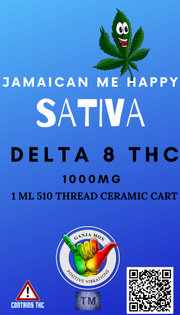 Delta - 8  Live Resin Cartridge - JACK HERER Jamaican Me Happy (Sativa)