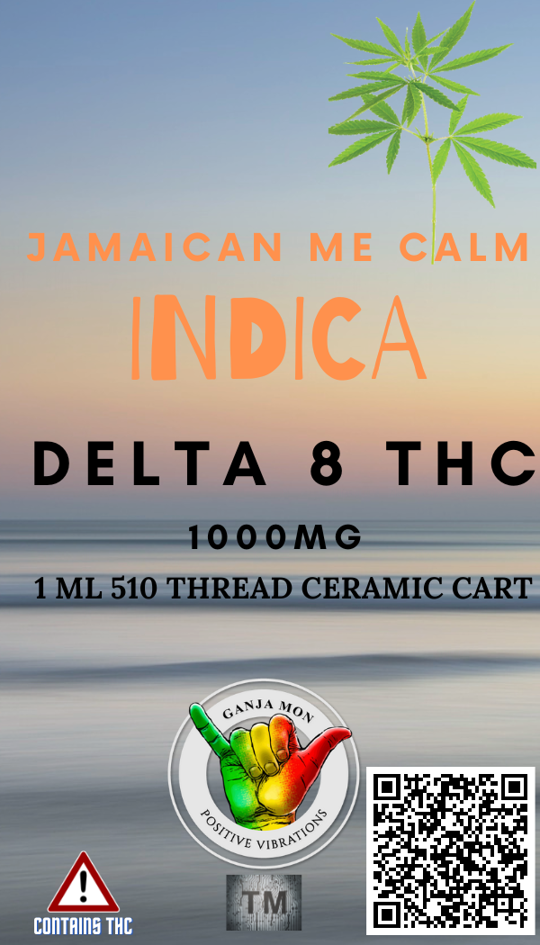 Delta 8 Ganja Mon Cartridge- White Truffle - Jamaican Me Calm (Indica)