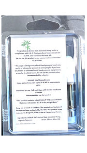 Delta 8 Ganja Mon Cartridge- White Truffle - Jamaican Me Calm (Indica)