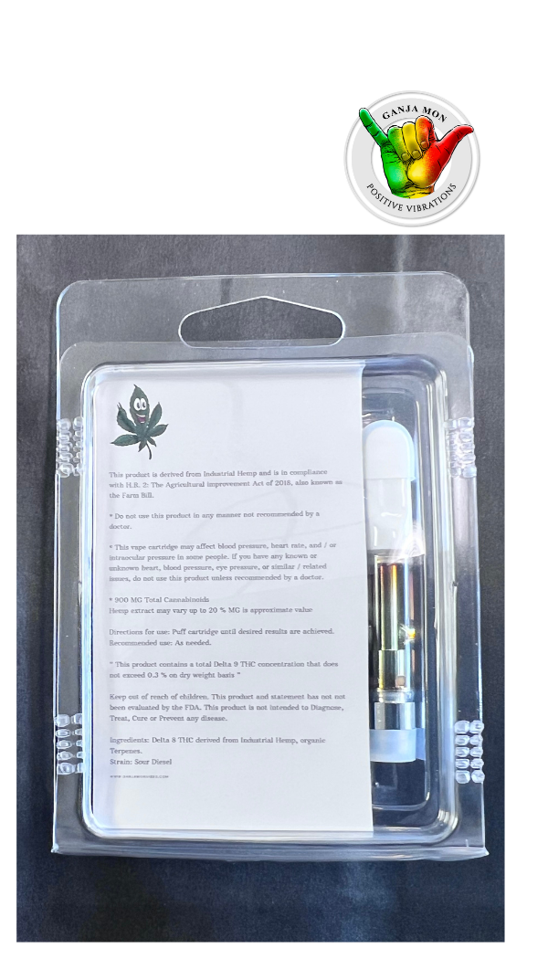 Delta - 8  Live Resin Cartridge - JACK HERER Jamaican Me Happy (Sativa)